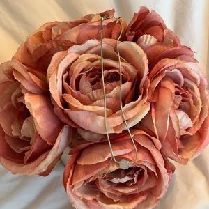 Kendra Scott gold and pinkish/white drusy necklace